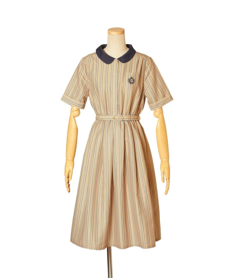 □刺繍入りマルチストライプシャツワンピース/F i.n.t