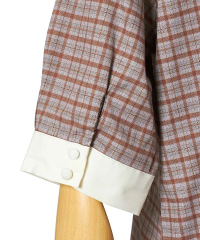 Sleeve button up (purple×brown)