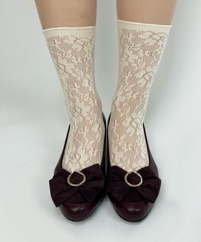 ローズレース柄ショートソックス/an another angelus