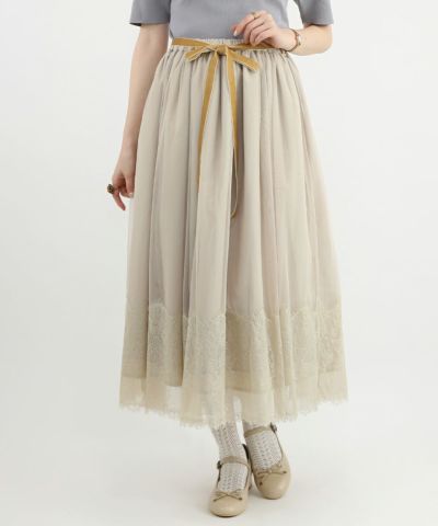 □Rose arch lace tulle skirt/an3 Limited [47DG03p002]