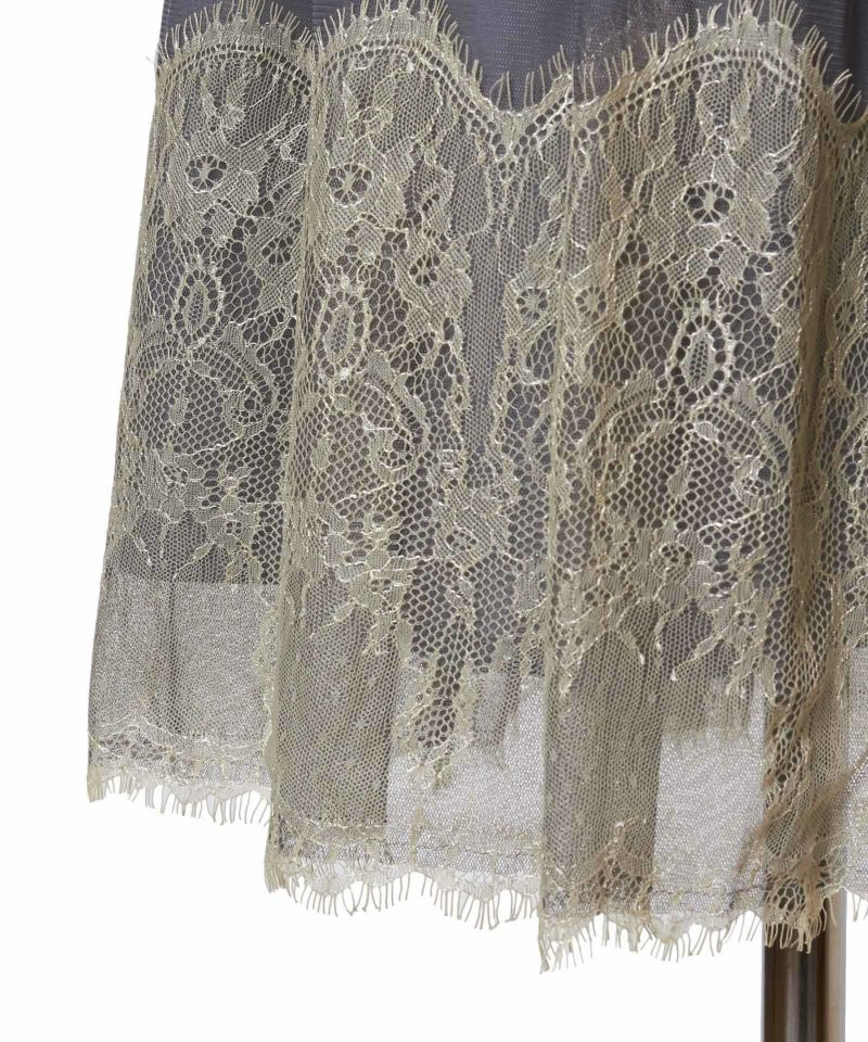 Hem lace up (gray×white)