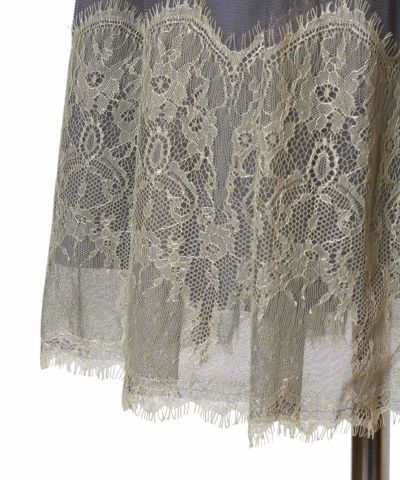 Hem lace up (gray×white)