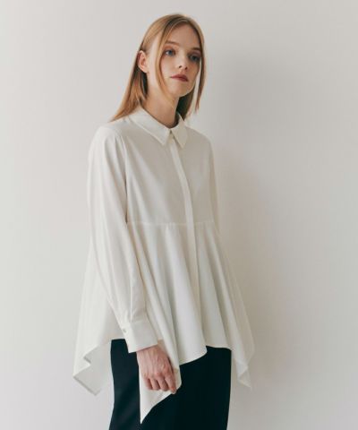 Irregular hem drape shirt/COUPE LE COEUR[47PF01j002]