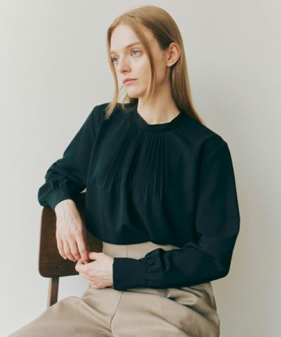 Front pintuck pleated blouse/COUPE LE COEUR[47PF02j003]