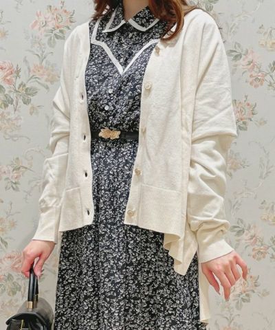 [UV treated item] Rose button poncho style knit cardigan/an another angelus [00BJ04j001]