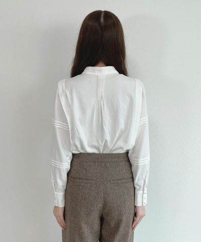 ヴィンテージレイアウト釦ピンタックブラウス/an3 Limited [00DF02j001