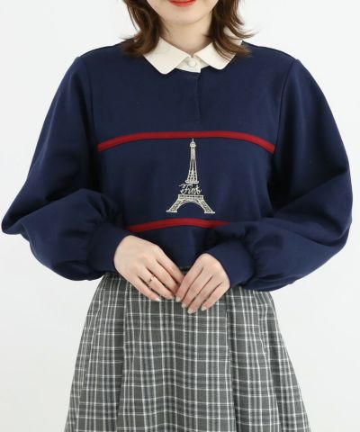 □エッフェル塔ロゴ刺繍ラガーシャツ/F i.n.t [47AI02j005]