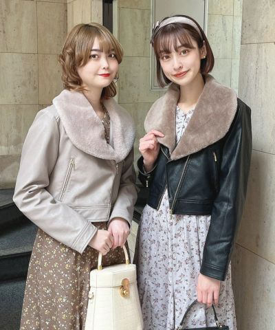 □Riders jacket with fur collar/an another angelus [47BD01j005]