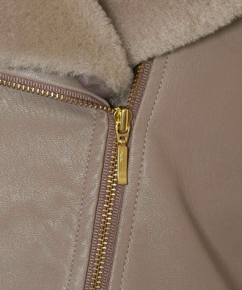 Zipper up (pink beige)
