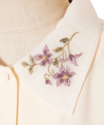 Embroidery up (ivory×purple)