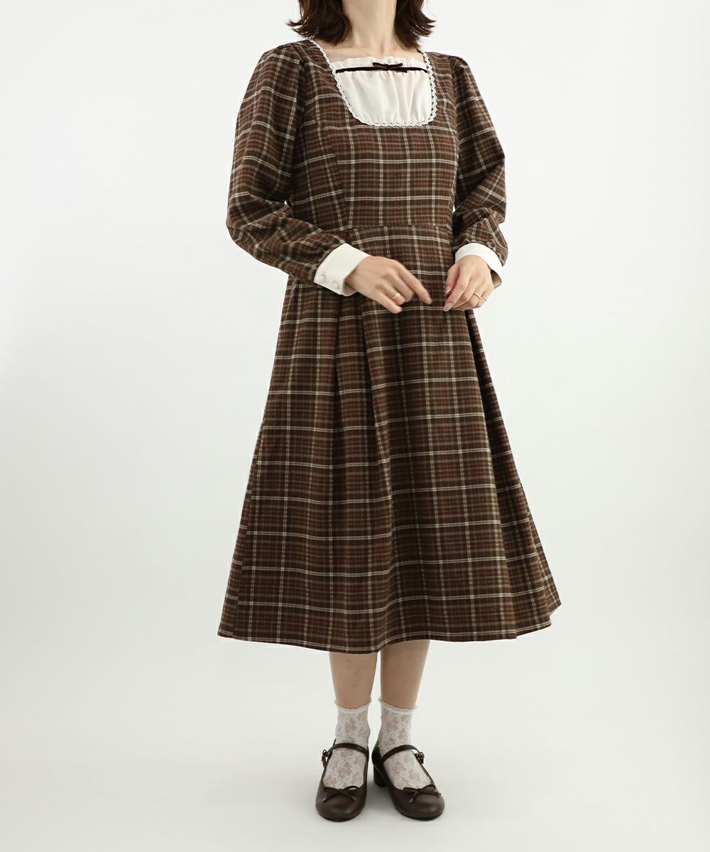 重ね風ヨークチェックワンピース/F i.n.t [48AE02j023] | F i.n.t公式