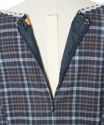 Back zipper (navy×gray)