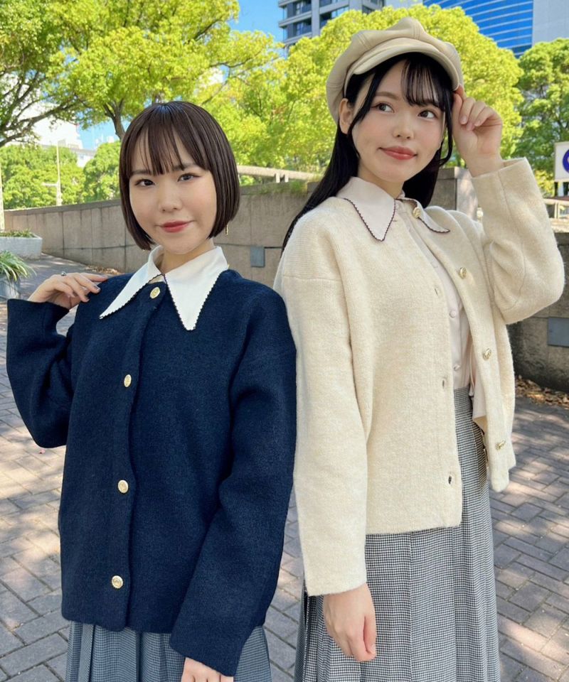 Left: off white×navy / 149cm Right: beige×red / 167cm