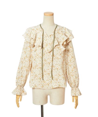 Ribbon untied (beige×yellow)