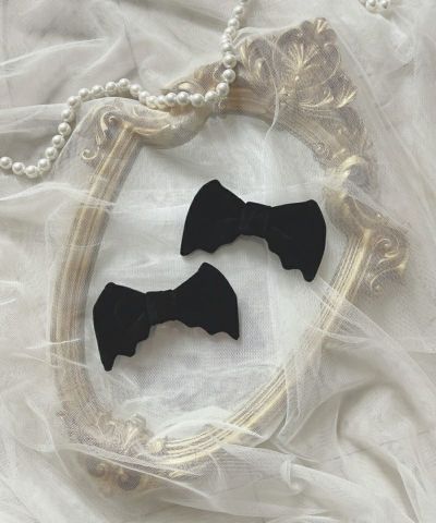 □Petit Velvet Bat Ribbon Clip Set/F i.n.t [47AB17a007]