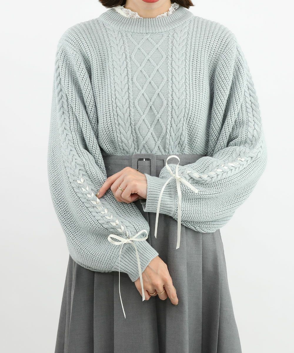 blue gray / 158cm / レーストップスとのレイヤード