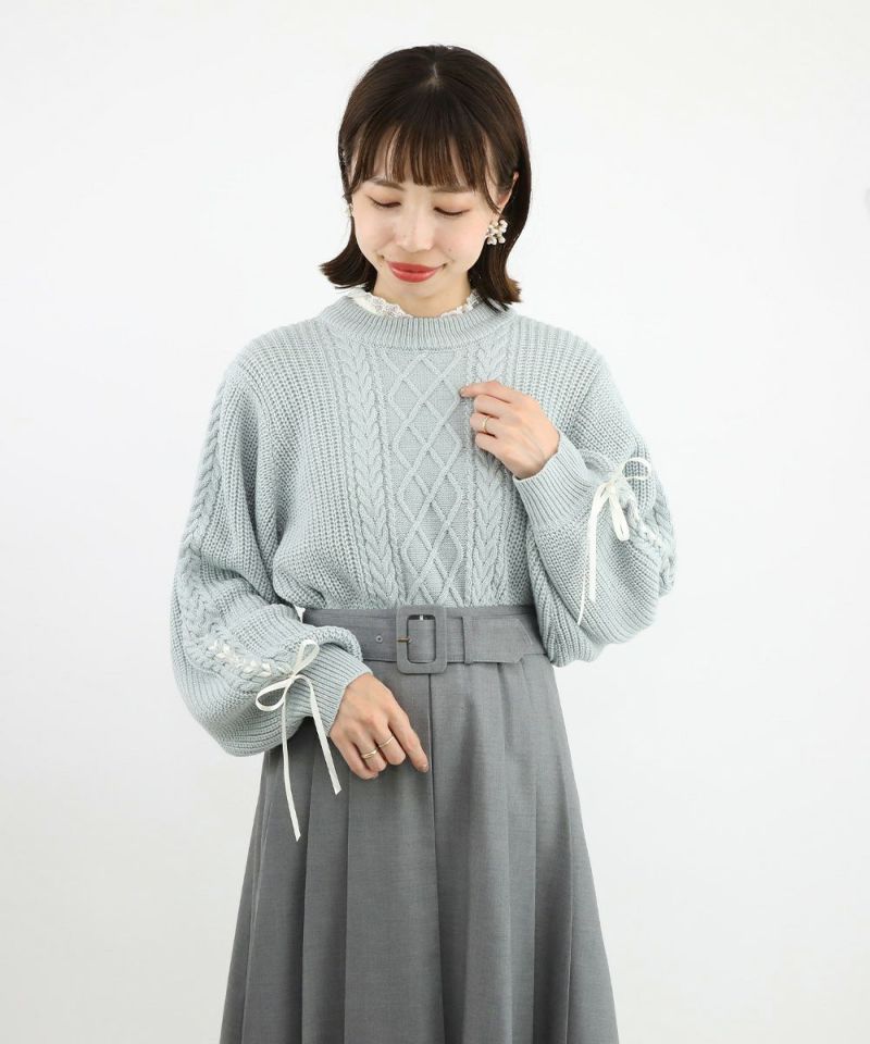 blue gray / 158cm / layered with lace tops