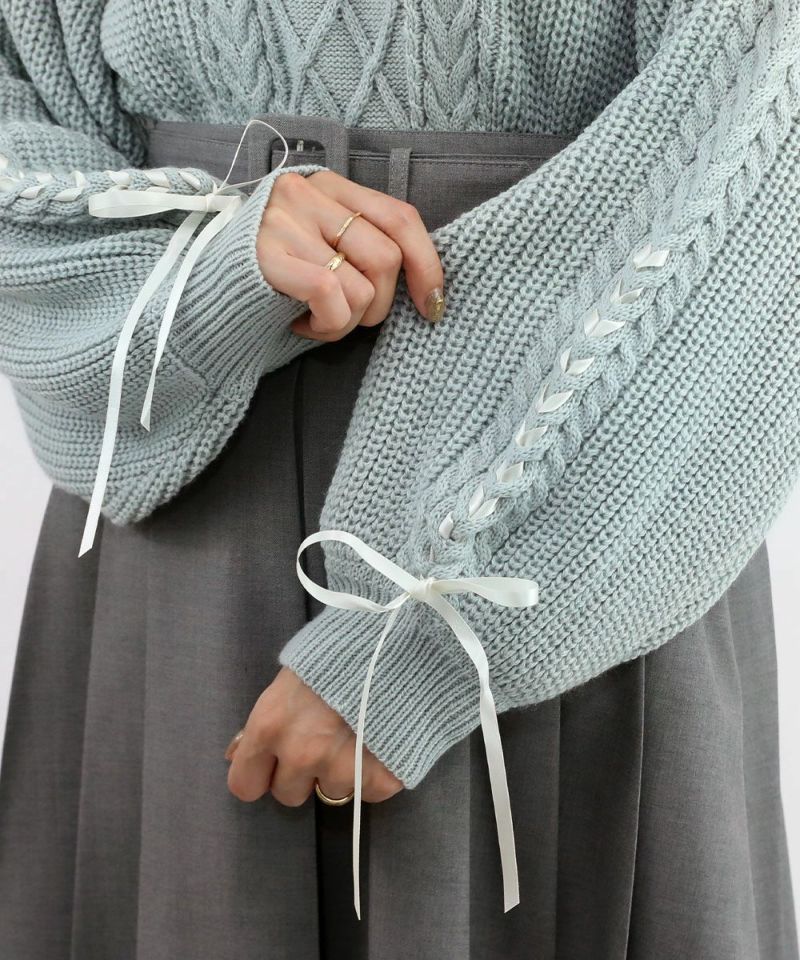 blue gray / 158cm / layered with lace tops