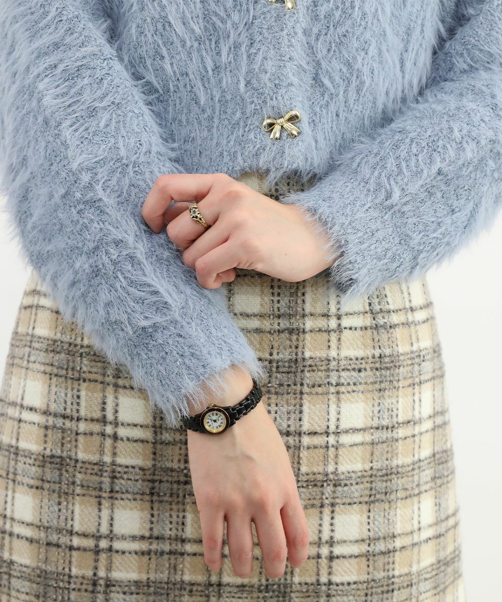 □リボン釦フェザーニットカーディガン/F i.n.t [47AJ04j006] | F