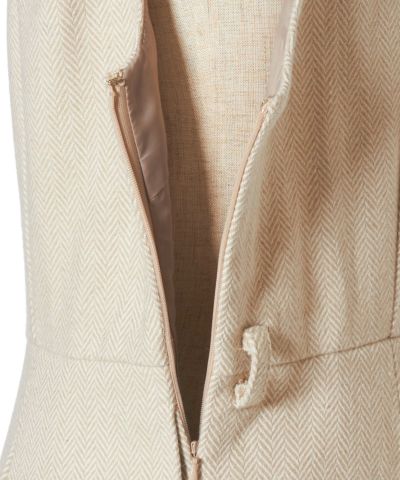 Side zipper (beige×white)