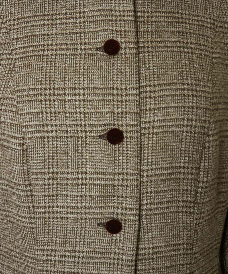 Button up (brown×white)