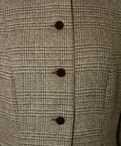 Button up (brown×white)