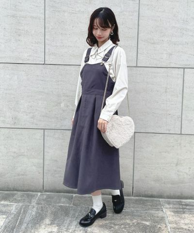 □ Overall-style jumper skirt with metal fittings/F i.n.t [47AE04f017]