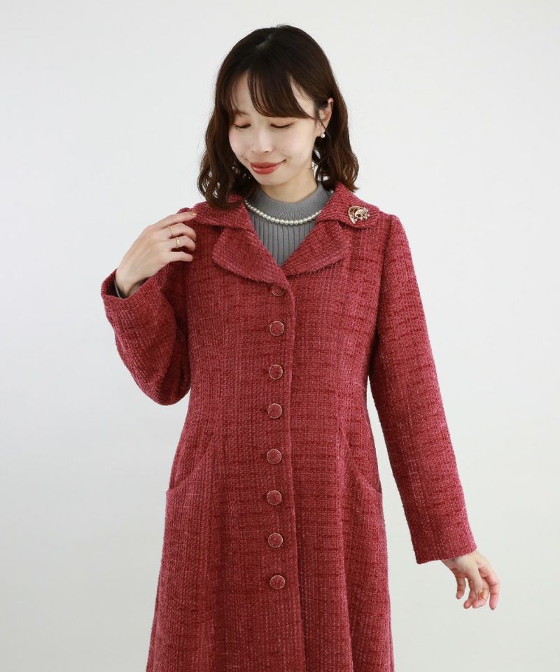 ブローチ付きペタルカラーコート/an3 Limited [47DD03j002] | F i.n.t