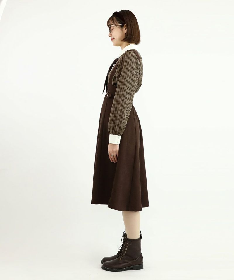 □サイドベルトハイウエストジャンパースカート/F i.n.t [48AE04f024