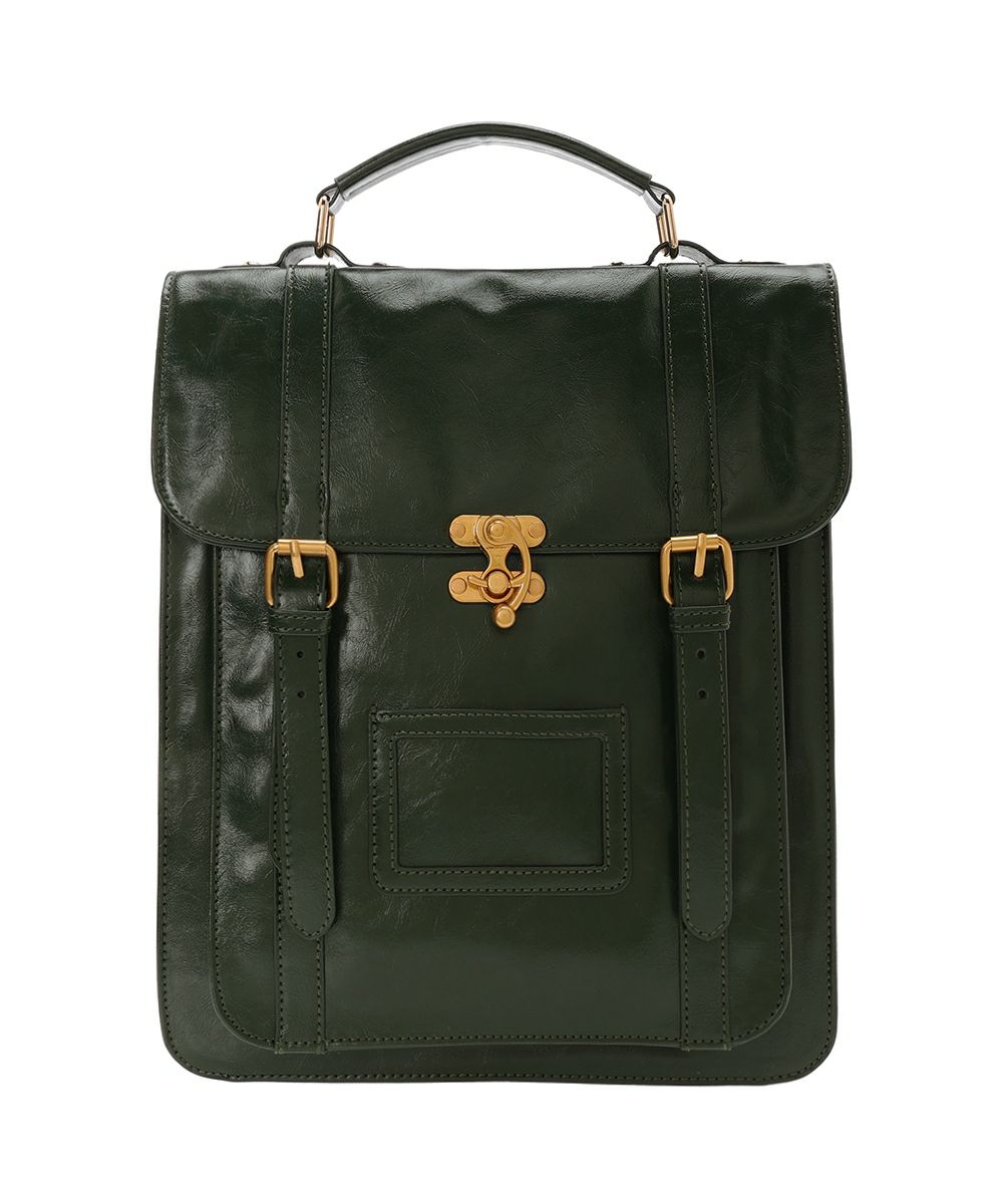 ダブルベルト縦型サッチェルバッグ/F i.n.t F i.n.t（フィント）の「ダブルベルト縦型サッチェルバッグ/fint