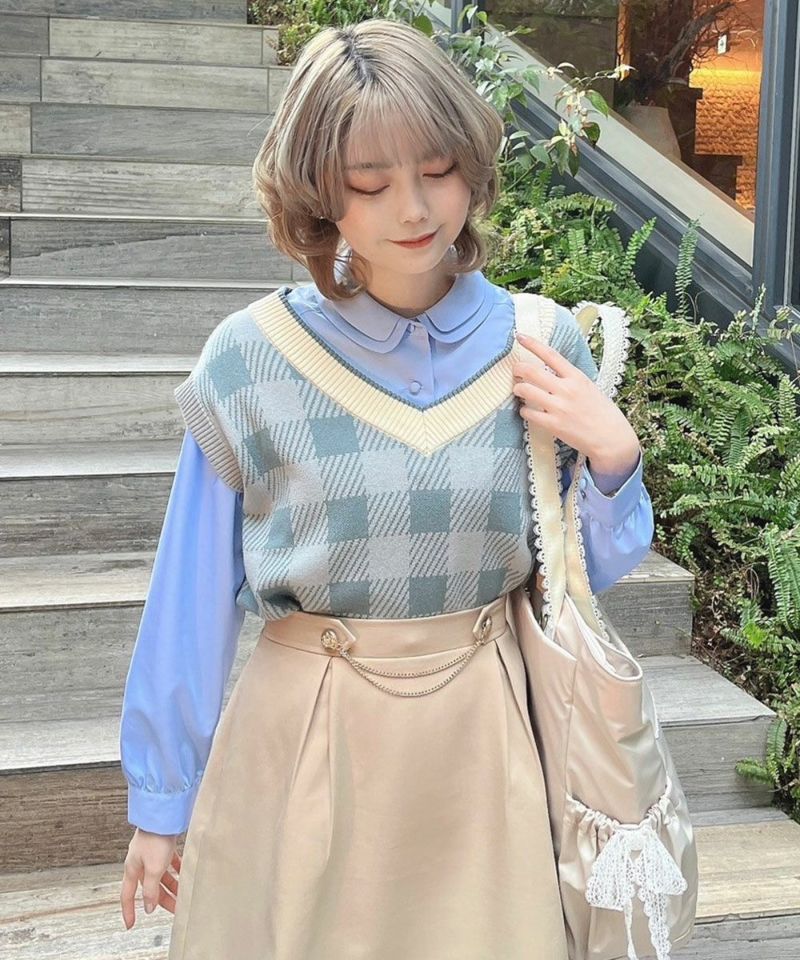 light blue×white / 160cm