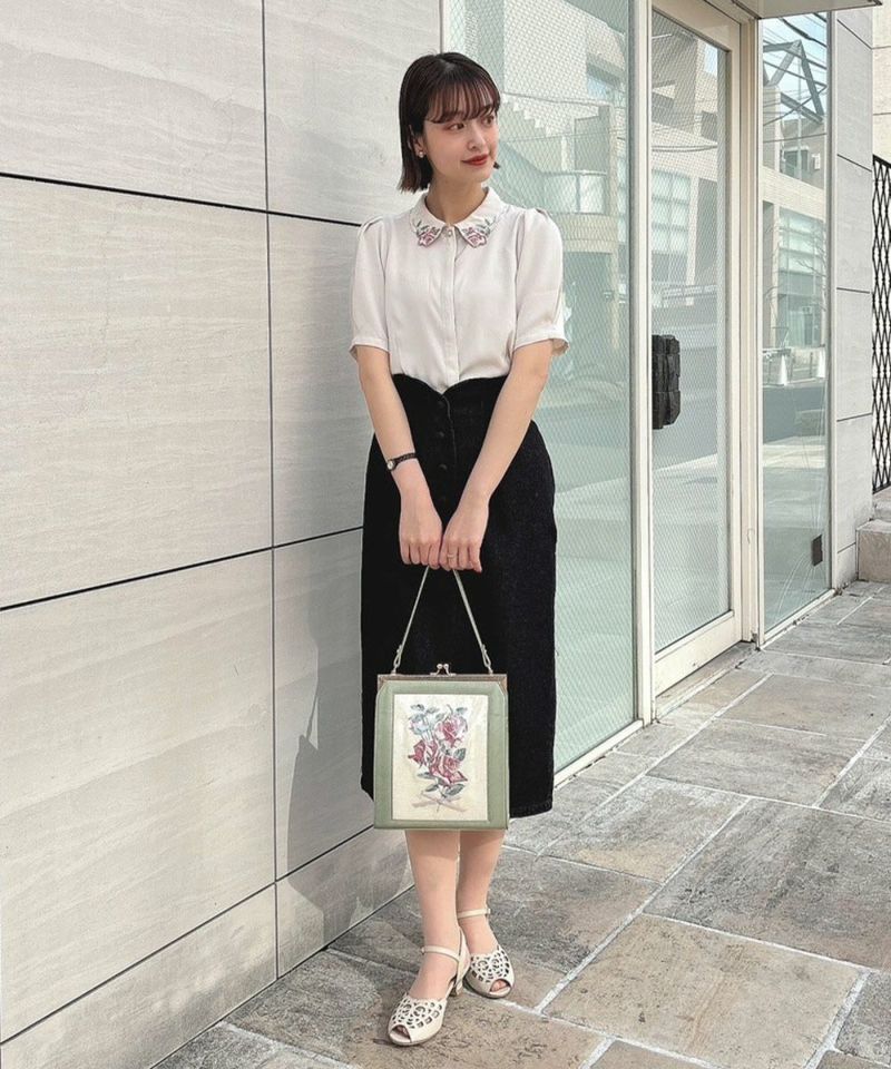 黒のバッグ・ポーチ ピンク刺繍 桜テディ刺繍入りバッグ （トートバッグ）｜PINK HOUSE / ピンク
