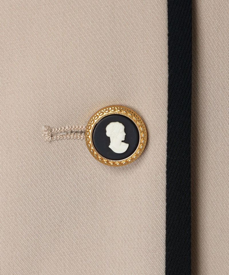 Cameo button (ivory×navy)