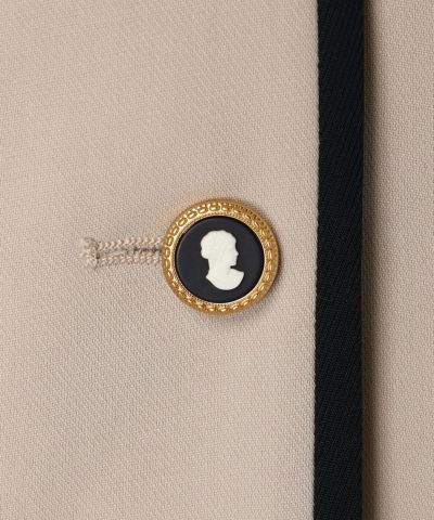 Cameo button (ivory×navy)