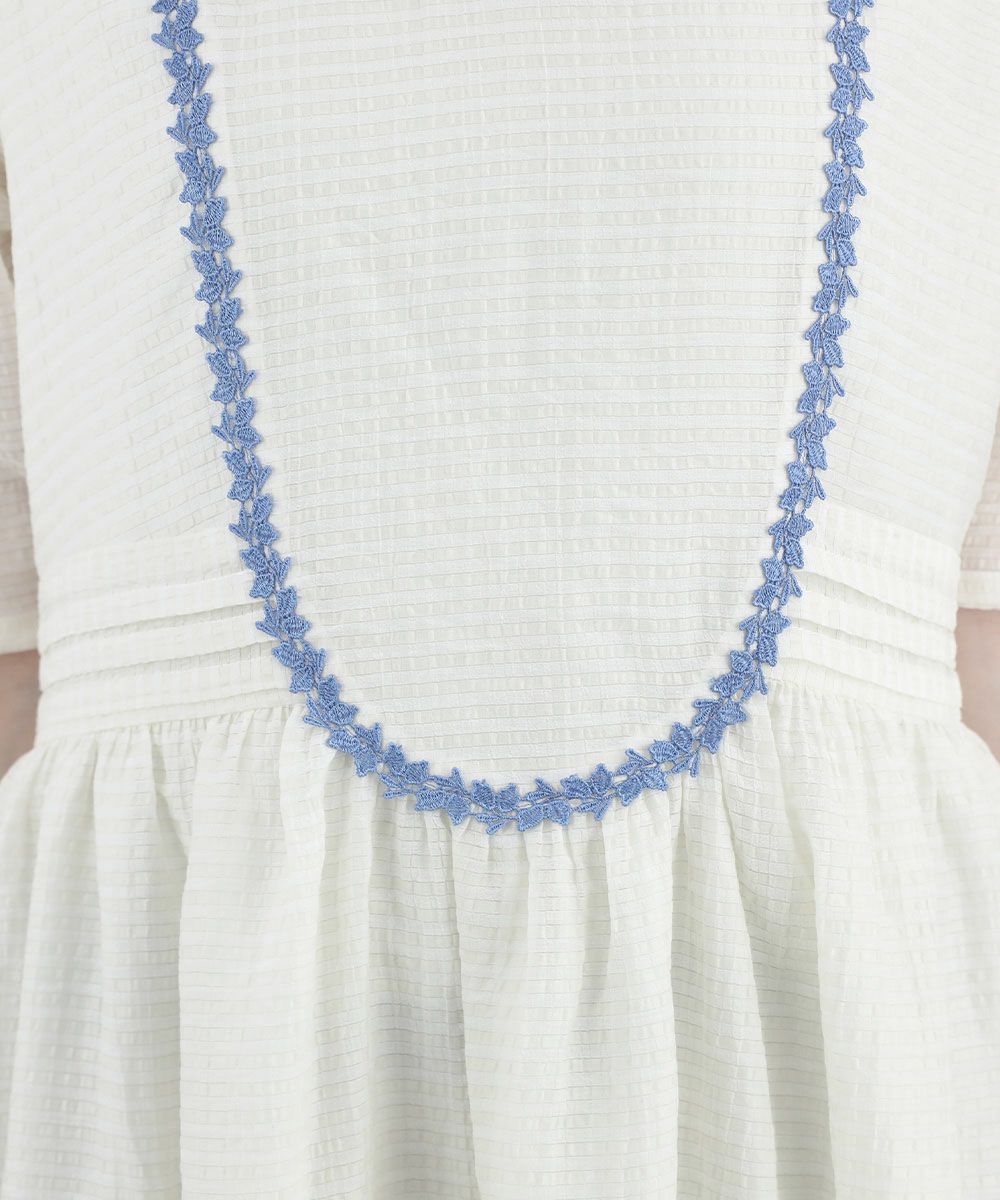 ネックレスヨーク切替花刺繍ワンピース/an another angelus 