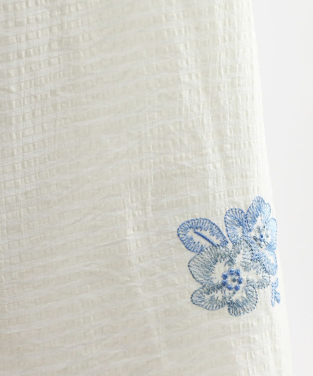ネックレスヨーク切替花刺繍ワンピース/an another angelus 