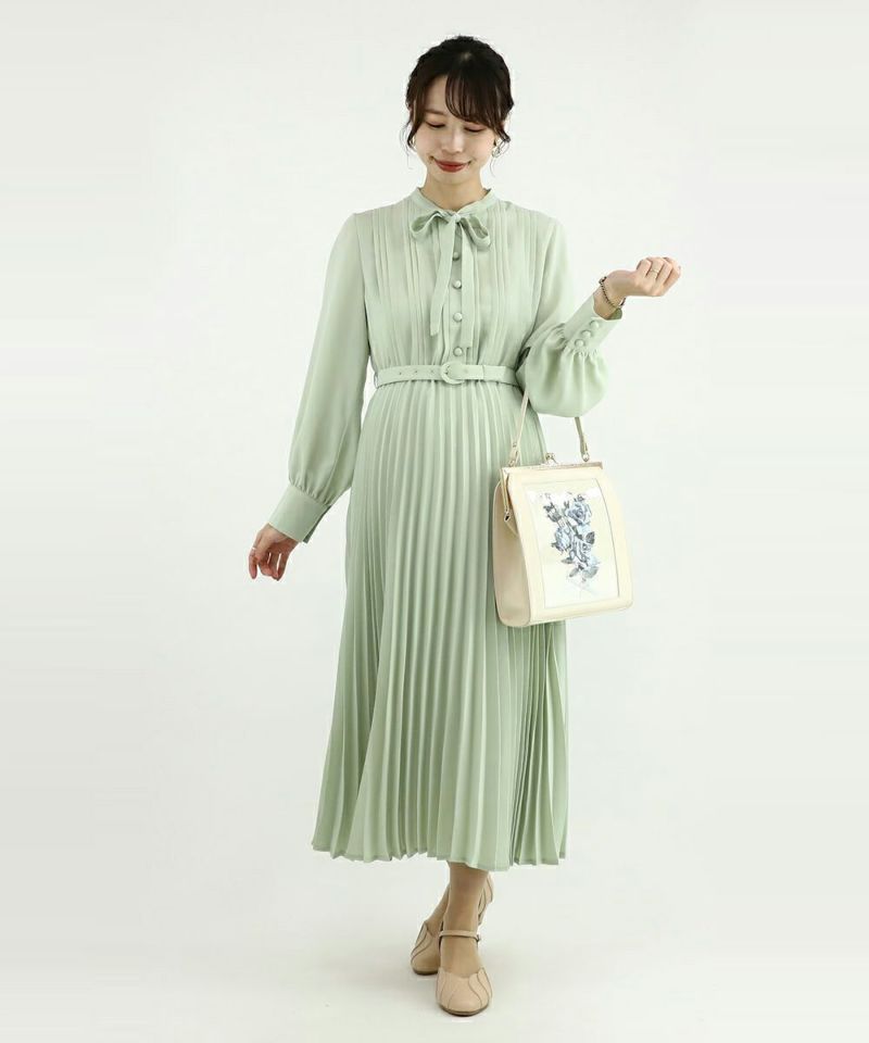 □カラープリーツボウタイワンピース/an3 Limited [49DE03j001] | F