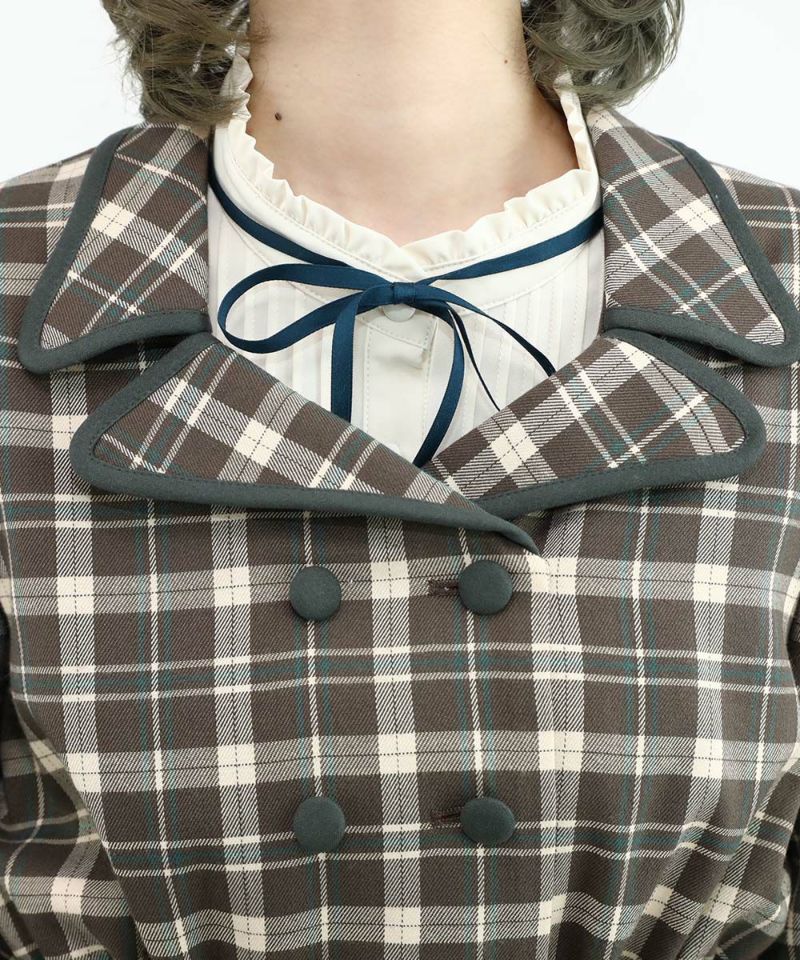 brown×green / 160cm / layered with blouse / belt arrangement