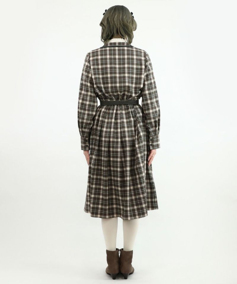 brown×green / 160cm / layered with blouse / belt arrangement