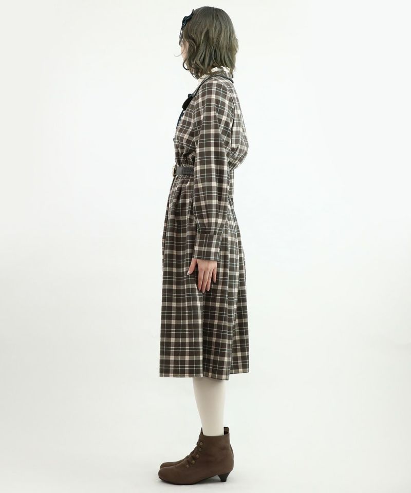 brown×green / 160cm / layered with blouse / belt arrangement