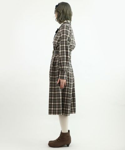 brown×green / 160cm / layered with blouse / belt arrangement