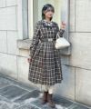 brown×green / 160cm / layered with blouse / belt arrangement