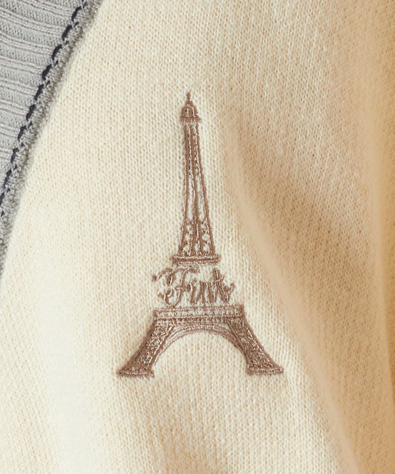 Embroidery up (off white×gray)