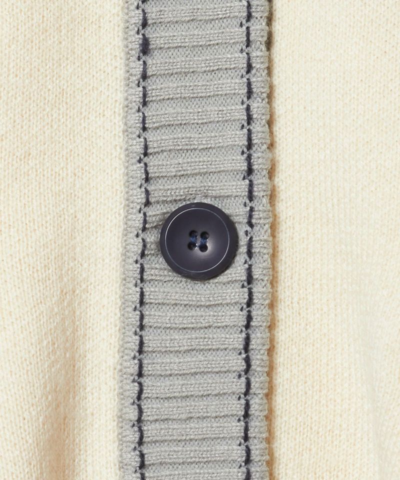 Button up (off white×gray)