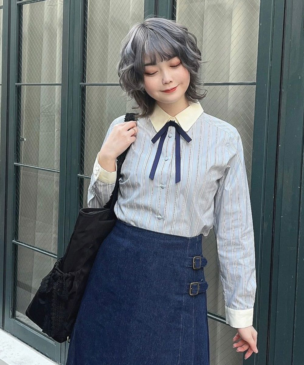 gray×navy / 160cm