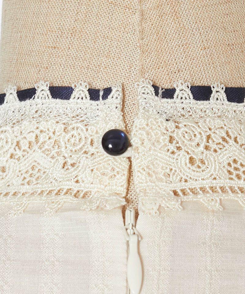 Button up (ivory×navy)