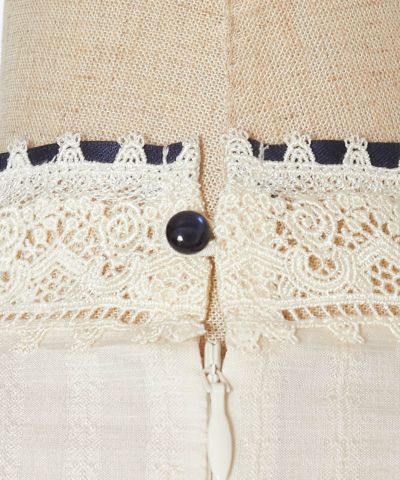 Button up (ivory×navy)