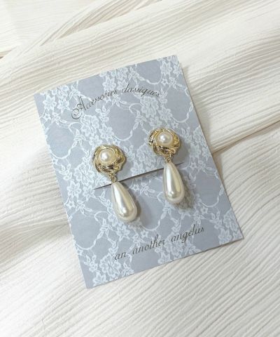 Drop pearl vintage style earrings/an another angelus [49BB04a005]