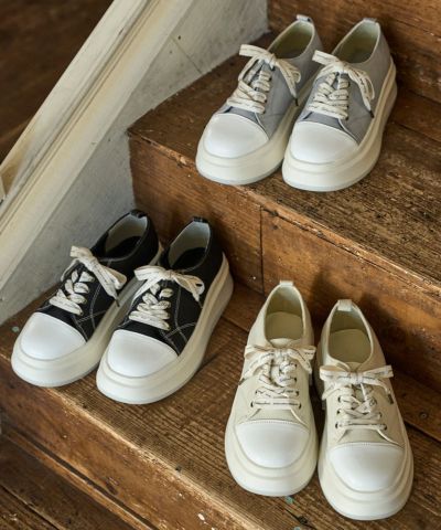 □Logo ribbon platform sneakers/F i.n.t [49AA07d002]
