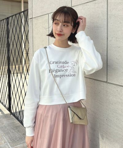 □ Flower Language logo print cut and sew / an another angelus [49BI02j001]